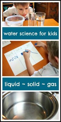 Simple science for kids - Hands on water experiments to explore liquid, solid and gas.