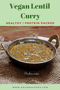 This panchmel dal recipe is made with a mix of 5 lentils. It is a delicious easy vegan lentil curry that is high protein. Have it as a soup or as a main dish with rice. It is satisfying and perfect for weeknight dinner recipe. This is a healthy recipe. #rachnacooks #vegan #veganrecipes #soup #lentilcurry #vegetarian