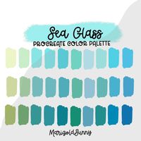 Sea Glass Procreate Color Palette Color Swatches Ipad | Etsy