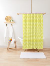 Yellow Faux Tulle Design Shower Curtain