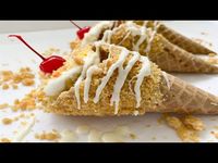 Pineapple Upside Down Cheesecake Stuffed Waffle Cones with Pineapple Crunch Crumble🍍🍍🍍 - YouTube