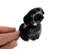 Black Lab Figurine, Dog Ring Holder, Labrador Cake Topper, Engagement Gift, Handmade Ceramics