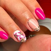 Kylen DeYoung on Instagram: "A lil mix from @desertdollnails + @twilldidmynails can’t go wrong there!   #nails #funnails #pinknails #pink #cheetahprint #cheetah #cheetahnails"