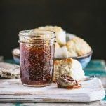 These old-fashioned fig preserves require just 3 ingredients -- and no pectin! One of the easiest jams to make, there's very little prep work necessary. Just simmer a pot on the stove for a couple of hours and you'll have a few jars of beautiful, preserved fresh figs to enjoy with cheese on your next charcuterie board, to spread on biscuits, cornbread or toast, to elevate sandwiches, or to use in baked goods like cakes.