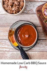 Sweet and tangy sugar free BBQ sauce recipe for the keto diet.