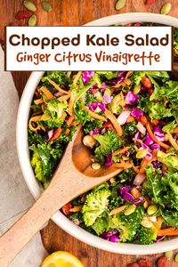 Chopped Kale Salad with Citrus Ginger Vinaigrette