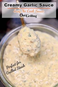 Garlic Cream Sauce is a great addition to grilled steaks, vegetables and pasta. This easy no cook creamy garlic sauce will elevate any meal with the amazing flavor combination.