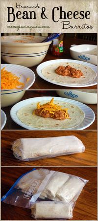 Never buy frozen burritos again! You can make these Bean Cheese Burritos in less than 15 minutes and they cost less than $0.30 each!