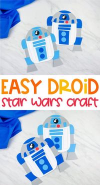 If your kids love Star Wars and especially R2D2, they're going to love creating their own unique droid papercraft! It comes with a free printable template so it's simple to recreate! #simpleeverydaymom #starwarscrafts #kidscrafts #craftsforkids #kidsactivities