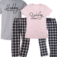 Personalized Wifey and Hubby Pajama Set Just by BeforeTheIDos #beforetheidos #wifey #hubby