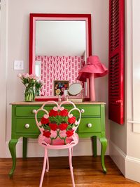 Red & Pink Bedroom Makeover - Chair Whimsy