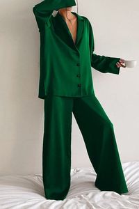 Oversized Satin Silk Low Cut Sexy Pajamas Set Fabric: 96% polyester