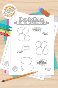 How to Draw a Graffiti Bubble Letter Z for Kids