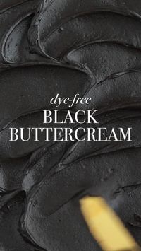 This black buttercream ends up having a buttery oreo taste and doesn't require dye! This pin links to the TikTok it came from by @sugarandsparrow and the recipe for the frosting is in the video description. You can also learn more about cake decorating with digital lessons from Craftsy. Go to https://knotsandknowledge.com and scroll down to the Craftsy button.