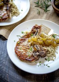 Herb Marinated Pork Chops with Apple Chutney | InquiringChef.com