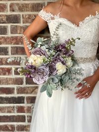 Boho Purple Bouquet Purple Wedding Boho Style Bouquets - Etsy