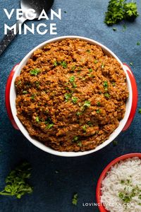 This homemade vegan mince recipe is rich and savory and so versatile! It's delicious served with rice or mashed potatoes or use it as a mince substitute in any recipe.