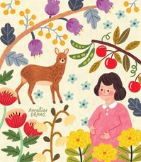 Annelies | 일러스트레이터. 아넬리스 on Instagram: “One day, she met a deer in the forest. 🌳🦌illustration for children’s book, published in Korea ☺️ 숲속에서 만난 고라니 ❤️ 너를 꿈꾸게 할 엄마동화 중 “예쁜아기…”