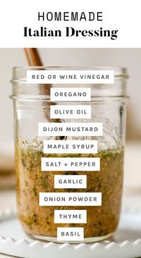 Skip the store-bought stuff and make this simple Italian dressing at home! It’s zesty, flavorful, and pairs well with a variety of salads or can be used as a marinade.