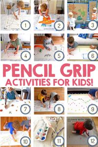 12 Pencil Grip Fine Motor Skills Activities