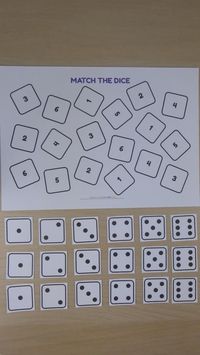 Let’s Match the Dice! - Preschool Activities - #MathWorksheets #MathPractice #MathFun