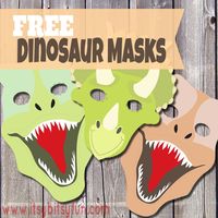 Printable dinosaur masks