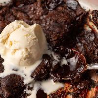 Gooey Chocolate Self-Saucing Pudding (Chocolate Cobbler) - Butter & Baggage