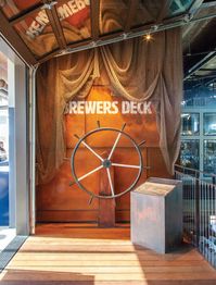 The Skydeck at Del Mar Highlands is a dynamic new food hall in northern San Diego County. Inspired by the local coastal environment the space evokes a nautical narrative with handcrafted graphics and carefully curated custom-made or vintage found objects. RSM Design developed the identity and signage complete with custom murals and repurposed objects. #coastal #vintage #foodhall #sandiego #custommurals #vintagedesign #coastalbar #bardesign