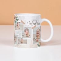 "Custom Baby Picture Mug, Baby Photo Mug, Baby Picture Gift, Personalized Photo Mug, Customized Gift for New Mom, Baby Mug, Photo Collage The Custom Baby Picture Mug is a thoughtful and personalized gift that will delight any new mother or father. This baby photo mug comes with space for 5 photos of your choice, and includes the baby's name in a beautiful and stylish font. It is sure to become a cherished keepsake for years to come.    Product Features:  - Personalized with 5 of your favorite ba