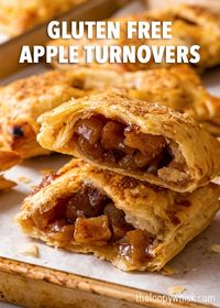 Easy Gluten Free Apple Turnovers - These gluten free apple turnovers combine my 100% reliable, perfectly flaky homemade gluten free puff pastry with a juicy, spiced apple pie filling – and they’re absolutely incredible. They’re also really easy to make and they’re just the perfect fall dessert. Apple dessert recipes. Fall desserts. Gluten free desserts. Gluten free recipes. Gluten free apple pie. Apple hand pies. Apple pastries.