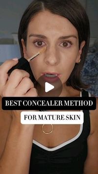 Kate | Makeup Tips on Instagram: "This concealer technique has yet to fail me! 👏🏻  There are three key areas that we want to apply concealer- one for lift, one to brighten, and one for coverage.  Comment CONCEAL for a list of my go-to concealers for underneath the eyes.   #concealer #contourtutorial #matureskinmakeup #darkcircles #undereyecircles #learnmakeup"