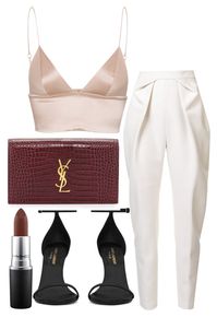 "Untitled #606" by nayedm ❤ liked on Polyvore featuring T By Alexander Wang, Delpozo, Yves Saint Laurent and MAC Cosmetics