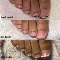 Acrylic toes - 1 month old to now 😍 💡You can learn all my Acrylic toe secrets from acrylic application to retention for less than your doordash order 😚 click the link in my bio to learn ↗️ #acrylictoes #houstonnailtech #htxnails