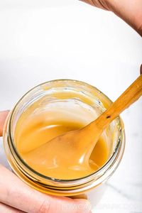 Incredible easy to make caramel sauce with just a few wholesome ingredients. The perfect keto dessert topping for cheesecake, ice cream and brownies! #caramel