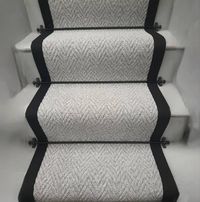 PRICES MAY VARY. Beautiful herringbone stair runner with black taped edge 6.5m long x 0.6m wide