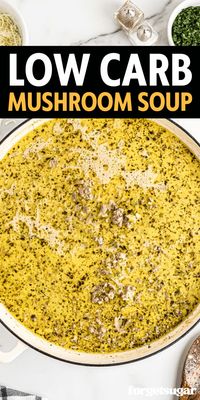 This creamy Low Carb Mushroom Soup with ground turkey is a warming, comforting low carb soup recipe topped with the ultimate low carb topper: cheese!