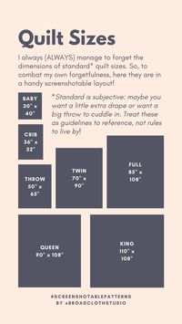 Standard Quilt Sizes & Dimensions — broadcloth studio