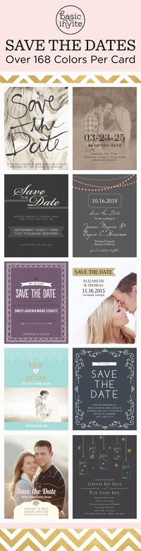 Choose from magnets, postcards or traditional save the dates. Match your colors & style with each save the date in over 150 different colors.