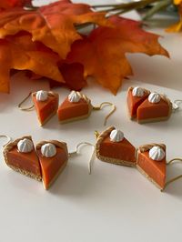 these tiny pumpkin pie earrings are too cute not to wear for thanksgiving and fall festivities! these handmade earrings are a perfect gift for your friends, kids, or yourself!! Earrings are sterling silver! Hypoallergenic and 925 stamped! Please note:polymer clay charms are durable, but still need to be handled with ca