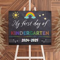 First Day of Kindergarten Sign, Printable First Day, Back To School Sign, Kindergarten Sign 2024-2025, First Day of School Chalkboard Sign by LuminousaDesigns on Etsy