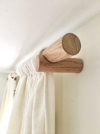 4886 Wooden Curtain Rod Set, Oak, Natural - Etsy UK