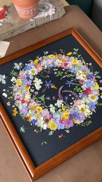 ✿ Handmade frame with nature pressed flowers. Our custom picture frames make beautiful pieces of art to display in your home or make a thoughtful gift for any member of your family.