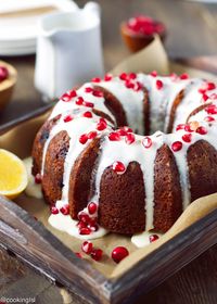 Cranberry Pomegranate Pound Cake with Orange Cream Cheese Glaze 21 Mind-Blowing Desserts You Need To Know About For The Holidays