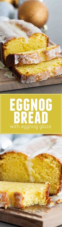 Enjoy eggnog any time of day with this Eggnog Quick Bread with Eggnog Glaze. It would be perfect for breakfast, snack time or dessert.