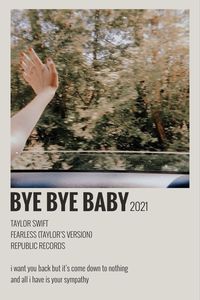 BYE BYE BABY TRACK POLAROID TAYLOR SWIFT