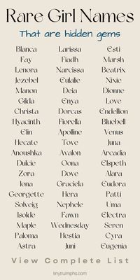 Need a very unique name for your little girl? This list of rare and beautiful names is the right choice for parents who want something unique and special. These names, from Elowen to Isolde, are magical, meaningful and rare.  #RareGirlNames #UniqueBabyNames #EnchantingGirlNames #SpecialBabyNames #BabyNameInspiration