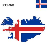 Iceland Iceland Flag Map