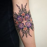 Pansy floral tattoo