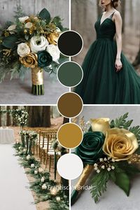 If you are looking for ideas to help you create your dream wedding color palette, then check out these beautiful forest green and gold wedding color ideas to help inspire you!! | Wedding color schemes | Wedding color palettes | Wedding theme | Wedding theme ideas | Wedding colors | Wedding color inspiration | Wedding color ideas | Wedding themes | Wedding colors unique | Fall wedding color ideas | Winter wedding color ideas | Spring wedding color ideas | Summer wedding color ideas |