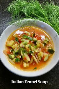 Things that ripen in the garden together seem somehow made for each other, and that is true of this light and tasty fennel soup. Make it with onion, fennel bulb, fresh basil and tomatoes for a refreshing summer meal on hot days. And since fennel is rich in vitamin C and plant flavonoids, it is good for you, too! Vegan and gluten free. Click the link for the full recipe.